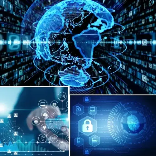 Image showing a team of professionals in a conference room discussing around a laptop.