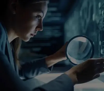 Banner image highlighting digital forensics services with a close-up of a fingerprint.