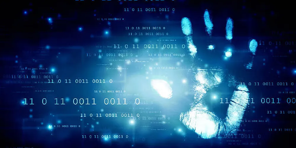 Image of a cybersecurity service related to risk management, featuring digital lock and shield icons.