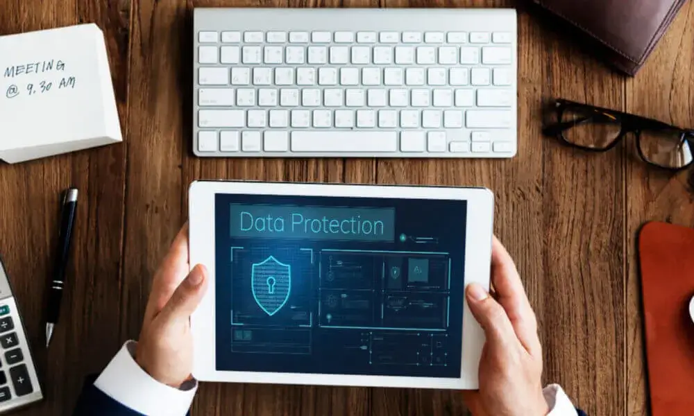 Image showing cybersecurity solutions for law enforcement with icons of badges and digital devices.